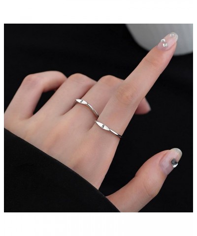 Silver Initial Rings for Women Thin Stackable Initial Rings for Teen Girls Open Adjustable Letter Ring Stainless Steel Capita...