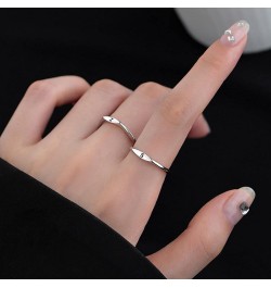 Silver Initial Rings for Women Thin Stackable Initial Rings for Teen Girls Open Adjustable Letter Ring Stainless Steel Capita...