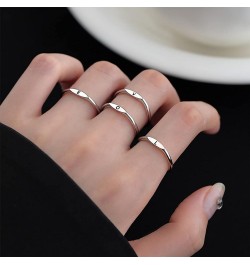 Silver Initial Rings for Women Thin Stackable Initial Rings for Teen Girls Open Adjustable Letter Ring Stainless Steel Capita...