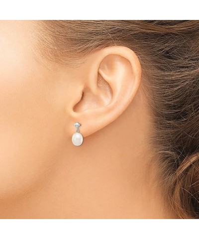 14K Yellow Gold 6 7mm White Rice Freshwater Cultured Pearl Drop Dangle Earrings 14K White Gold - 8mm - 0.31 inch $44.08 Earrings