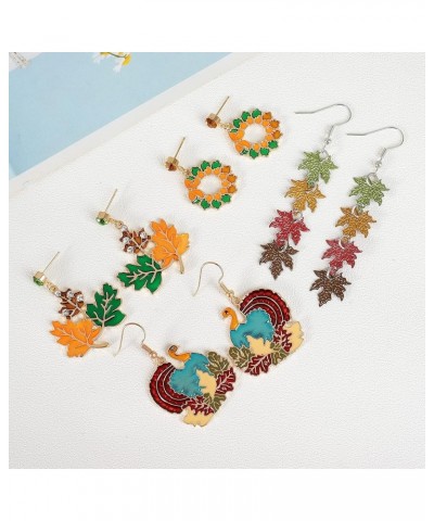 Thanksgiving Christmas Earrings for Women Holiday Earrings Fall Maple Leaf Earrings for Girls Autumn Earrings Christmas Gifts...