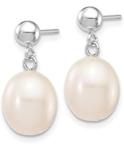 14K Yellow Gold 6 7mm White Rice Freshwater Cultured Pearl Drop Dangle Earrings 14K White Gold - 8mm - 0.31 inch $44.08 Earrings