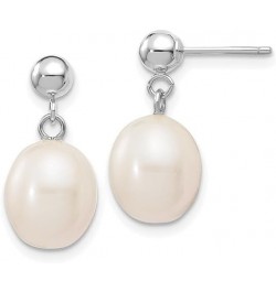 14K Yellow Gold 6 7mm White Rice Freshwater Cultured Pearl Drop Dangle Earrings 14K White Gold - 8mm - 0.31 inch $44.08 Earrings