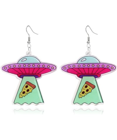 Halloween Acrylic Alien Earrings Funny Cartoon Alien Earrings Cute UFO Space Airship Earrings Novelty Aliens Dangle Earrings ...