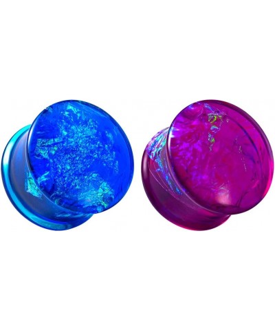 2 Pairs Set Gauges for Ears Flesh Tunnels Kits Plugs Earrings Acrylic Color Foil Ear Expander Stretchers Piercing. Y687 9/16"...