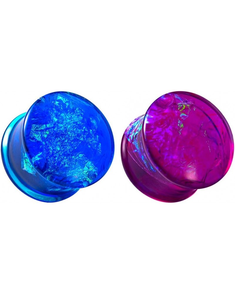 2 Pairs Set Gauges for Ears Flesh Tunnels Kits Plugs Earrings Acrylic Color Foil Ear Expander Stretchers Piercing. Y687 9/16"...