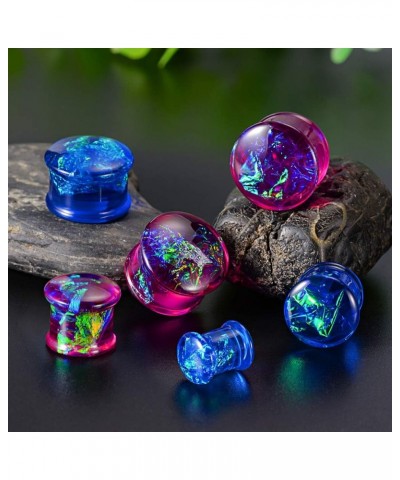 2 Pairs Set Gauges for Ears Flesh Tunnels Kits Plugs Earrings Acrylic Color Foil Ear Expander Stretchers Piercing. Y687 9/16"...