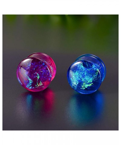 2 Pairs Set Gauges for Ears Flesh Tunnels Kits Plugs Earrings Acrylic Color Foil Ear Expander Stretchers Piercing. Y687 9/16"...