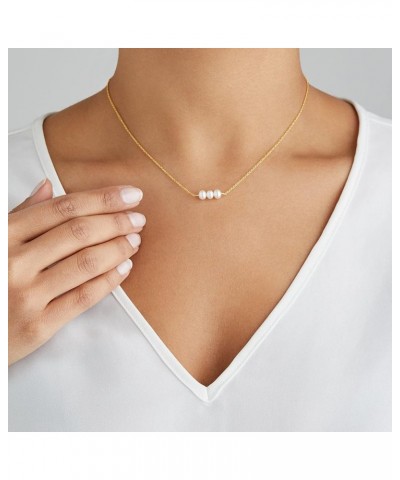 Pearl Necklaces for Women, Dainty Gold Necklace 14k Gold Plated Single Pearl Necklace Simple Pearl Choker Necklaces for Women...