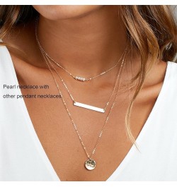 Pearl Necklaces for Women, Dainty Gold Necklace 14k Gold Plated Single Pearl Necklace Simple Pearl Choker Necklaces for Women...