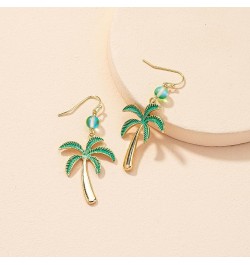 Stainless Steel Coconut Palm Tree Dangle Earrings Summer Beach Theme Jewelry Holiday Gift Vacation Jewelry for Her green $8.6...