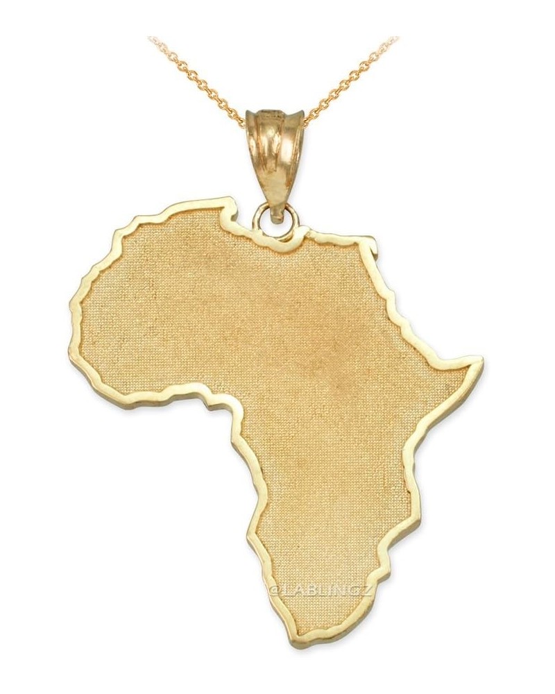 10K Yellow Gold Africa Map Necklace $112.65 Necklaces