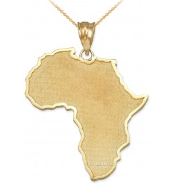 10K Yellow Gold Africa Map Necklace $112.65 Necklaces