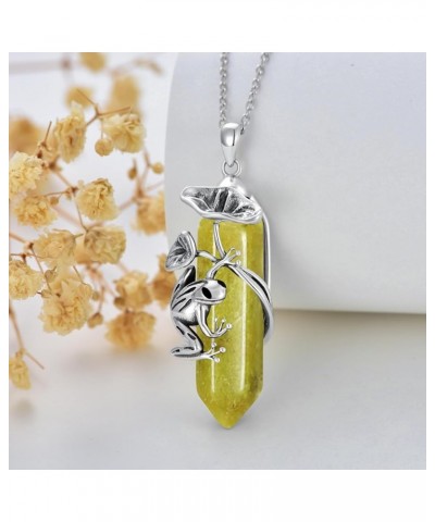 Frog Necklace 925 Sterling Silver Frog Pendant Birthstone Quartz Jewelry Gift for Women Girls Mom Aug-08 $51.45 Necklaces