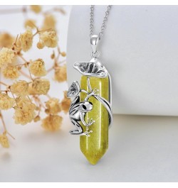 Frog Necklace 925 Sterling Silver Frog Pendant Birthstone Quartz Jewelry Gift for Women Girls Mom Aug-08 $51.45 Necklaces