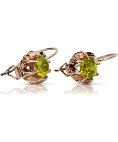 Russian Soviet rose pink 14k 585 gold earrings vec062 alexandrite ruby emerald sapphire Peridot $191.14 Earrings