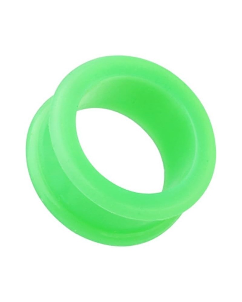 Flexible Silicone Double Flared Ear Gauge Tunnel Plug 4 GA (5mm), Green $9.35 Body Jewelry