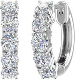 1 Carat 5-Stones Diamond Hoop Earrings in 925 Sterling Silver or in 18K Yellow Gold over Sterling Silver Sterling Silver $77....