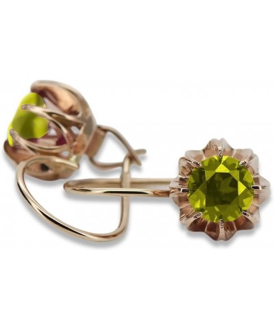 Russian Soviet rose pink 14k 585 gold earrings vec062 alexandrite ruby emerald sapphire Peridot $191.14 Earrings