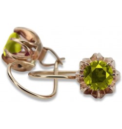 Russian Soviet rose pink 14k 585 gold earrings vec062 alexandrite ruby emerald sapphire Peridot $191.14 Earrings