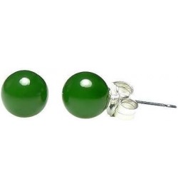 Trustmark 925 Sterling Silver 6mm Natural Nephrite Green Jade Ball Stud Post Earrings $18.29 Earrings