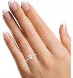 14K White Gold Plated Sterling Silver Fancy Shape Solitaire Ring Made with Cubic-Zirconia Oval $20.21 Rings