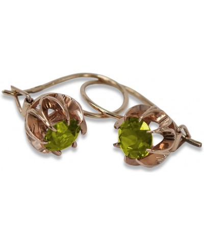 Russian Soviet rose pink 14k 585 gold earrings vec062 alexandrite ruby emerald sapphire Peridot $191.14 Earrings