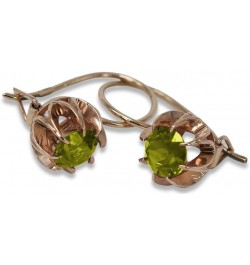 Russian Soviet rose pink 14k 585 gold earrings vec062 alexandrite ruby emerald sapphire Peridot $191.14 Earrings