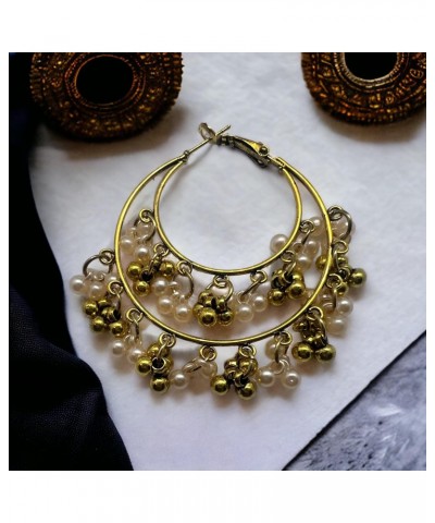 Aura Gold Color Earrings with Pearls. $10.29 Earrings