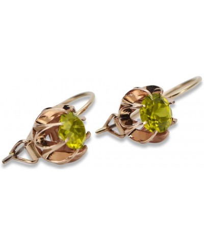 Russian Soviet rose pink 14k 585 gold earrings vec062 alexandrite ruby emerald sapphire Peridot $191.14 Earrings