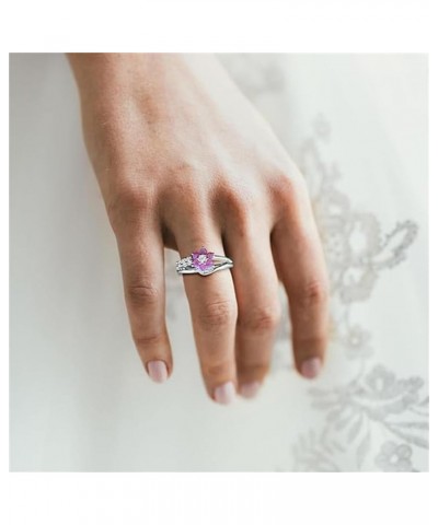 Exquisite Flower Created Opal Rings for Womens Zircon Jewelry Birthday Gift Bridal Engagement Party Band Rings pink 5 $4.12 R...