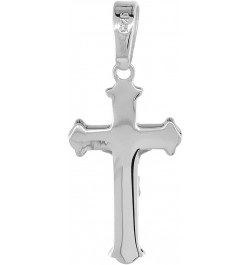 7/8 inch Sterling Silver Small Crucifix Necklace for Women and Men Solid Back Flawless High Polished Finish 0.8mm Box_Chain 2...