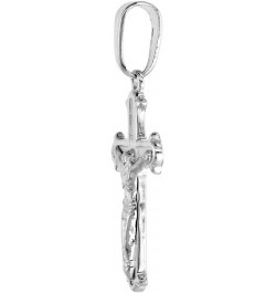 7/8 inch Sterling Silver Small Crucifix Necklace for Women and Men Solid Back Flawless High Polished Finish 0.8mm Box_Chain 2...