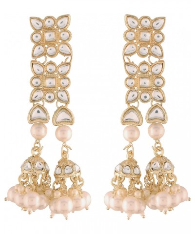 18k Gold Plated Indian Wedding Bollywood Kundan Pearl Dangle Earrings for Women (E2942W) $12.10 Earrings