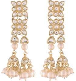 18k Gold Plated Indian Wedding Bollywood Kundan Pearl Dangle Earrings for Women (E2942W) $12.10 Earrings