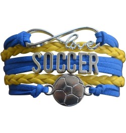 Sportybella - Soccer Charm Bracelet, Soccer Jewelry, Adjustable Bracelet. Soccer Bracelet Gift for Players and the Team Blue/...