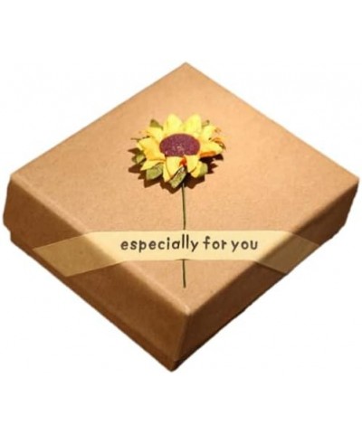 You Are My Sunshine Necklace Sunflower with Hidden Charm Inside in Sunflower Gift Box Rose Gold $11.26 Necklaces