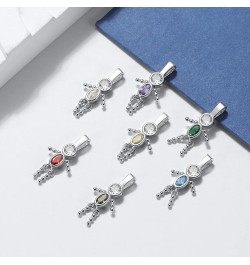 Birthstone Baby Pendants for Mom or Grandma by Ginger Lyne, Kids Birthday Boy or Girl Cubic Zirconia Sterling Silver Charms t...