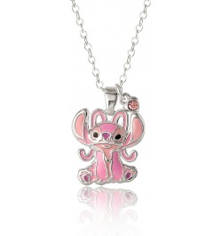 Lilo & Stitch Womens Angel Necklace Official License, 16+2 Silver Plated Angel Pendant Necklace $11.50 Necklaces