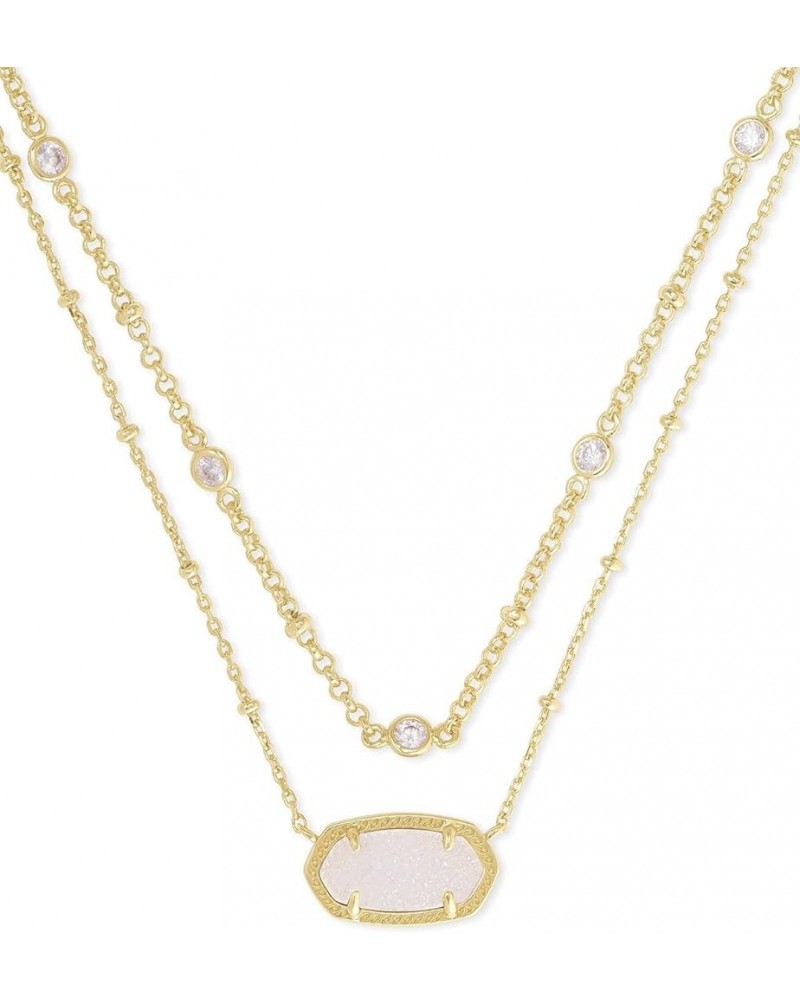 Elisa Crystal Multi Strand Necklace, Fashion Jewelry for Women GOLD - IRIDESCENT DRUSY $51.10 Necklaces