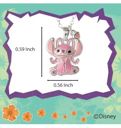 Lilo & Stitch Womens Angel Necklace Official License, 16+2 Silver Plated Angel Pendant Necklace $11.50 Necklaces