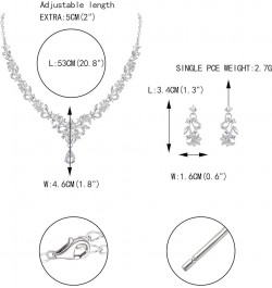 Wedding Jewelry Sets for Bride, Austrian Crystal Gorgeous Marquise Orchid Flowers Leaf Teardrop Pendant Necklace Dangle Earri...