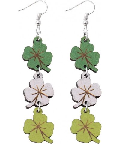 St Patrick's Day Earrings Women Clover Shamrock Green Earrings Irish Wodden Holiday Earrings Teen Girls Jewelry Gift E $8.25 ...