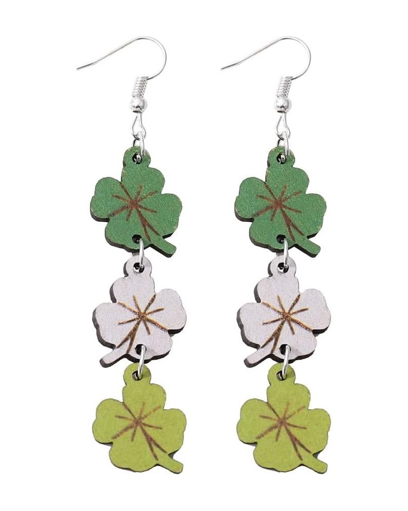 St Patrick's Day Earrings Women Clover Shamrock Green Earrings Irish Wodden Holiday Earrings Teen Girls Jewelry Gift E $8.25 ...