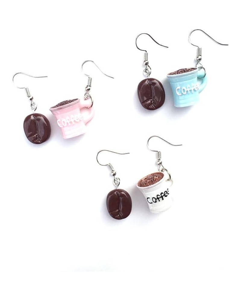 3 Pairs Coffee Earrings Set, Fun Drop Dangle Earrings for Women Girls, Cute Coffee Bean Statement Earrings $8.54 Earrings