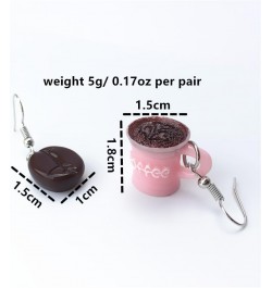 3 Pairs Coffee Earrings Set, Fun Drop Dangle Earrings for Women Girls, Cute Coffee Bean Statement Earrings $8.54 Earrings