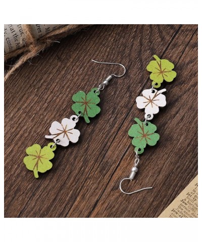 St Patrick's Day Earrings Women Clover Shamrock Green Earrings Irish Wodden Holiday Earrings Teen Girls Jewelry Gift E $8.25 ...