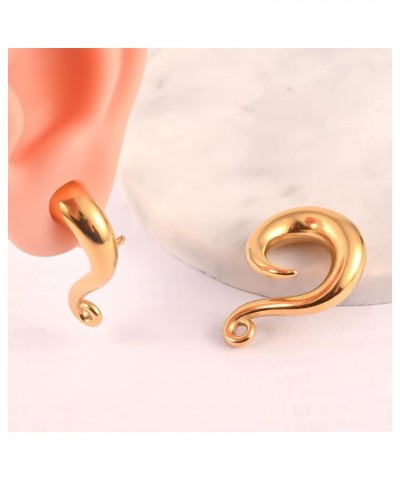 2PCS Fashion Hooks Curve 316L Stainless Steel Hypoallergenic Ear Weight Hangers Plugs DIY Dangles Body Piercing Jewelry 4mm (...