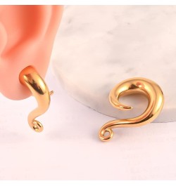 2PCS Fashion Hooks Curve 316L Stainless Steel Hypoallergenic Ear Weight Hangers Plugs DIY Dangles Body Piercing Jewelry 4mm (...