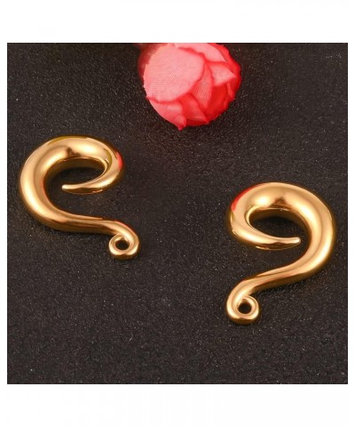 2PCS Fashion Hooks Curve 316L Stainless Steel Hypoallergenic Ear Weight Hangers Plugs DIY Dangles Body Piercing Jewelry 4mm (...